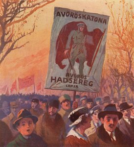 Demonstracja jest wsparciem rekrutacji do Rosyjskiej Armii Czerwonej, Budapeszt, Węgry (kolor lito)