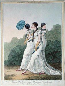 Grace, Fashion and Manners from Life, akwaforta Jamesa Gillraya (1757-1815) wydana przez G. Humphreya (akwaforta ręcznie kolorowana) autorstwa (after) English School