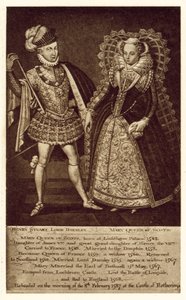 Henry Stuart Lord Darnley, Mary Queen of Scots (lito) autorstwa (after) English School