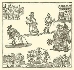 Ilustracja do Ballad Roxburghe (drzeworyt) autorstwa (after) English School