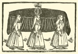 Ilustracja do Ballad Roxburghe (drzeworyt) autorstwa (after) English School