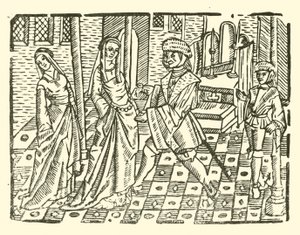 Ilustracja do Ballad Roxburghe (drzeworyt) autorstwa (after) English School