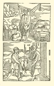 Ilustracja do Ballad Roxburghe (drzeworyt) autorstwa (after) English School