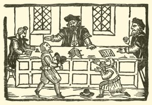 Ilustracja do Ballad Roxburghe (drzeworyt) autorstwa (after) English School