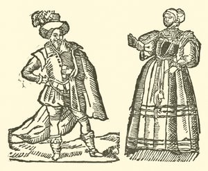 Ilustracja do Ballad Roxburghe (drzeworyt) autorstwa (after) English School