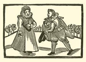 Ilustracja do Ballad Roxburghe (drzeworyt) autorstwa (after) English School