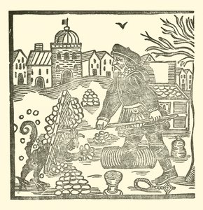Ilustracja do Ballad Roxburghe (drzeworyt) autorstwa (after) English School