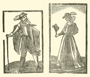 Ilustracja do Ballad Roxburghe (drzeworyt) autorstwa (after) English School