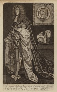 Jakub II i VII, król Anglii, Szkocji i Irlandii, kiedy książę Yorku (grawerowanie) autorstwa (after) English School