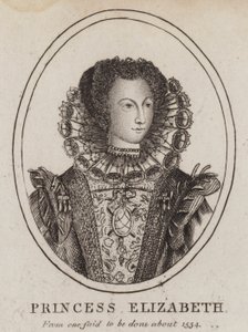 Księżniczka Elżbieta, córka króla Henryka VIII i Anny Boleyn (grafika)