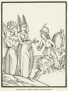Raymondin żegna się z Melusine (grafika) autorstwa (after) English School