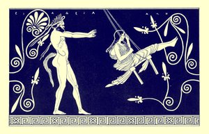 Cicha swingująca dziewica, ilustracja z „Greek Vase Paintings” JE Harrisona i DS MacColla, opublikowana w 1894 r. (obraz ulepszony cyfrowo) autorstwa (after) English School