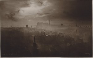 Auld Reekie (czarno-białe zdjęcie) autorstwa (after) English photographer