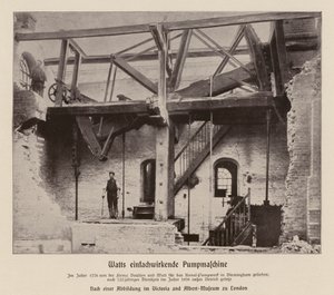 Silnik pompowy jednostronnego działania Boulton  Watt (zdjęcie czarno-białe) autorstwa (after) English photographer
