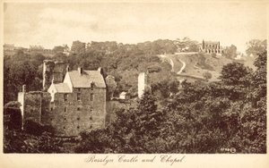 Zamek i kaplica Rosslyn (zdjęcie czarno-białe) autorstwa (after) English photographer