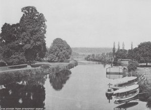 Rzeka Severn z mostu Stourport (zdjęcie czarno-białe) autorstwa (after) English photographer