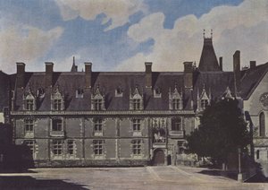 Zamek Blois, fasada na dziedzińcu (zdjęcie kolorowane) autorstwa (after) French Photographer