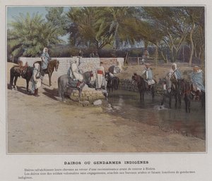 Dairos ou Gendarmes Indigenes (kolorowe zdjęcie) autorstwa (after) French Photographer