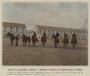 Szkoła Jeździectwa na Koni, Jeździectwa i Zsiadania (kolorowe zdjęcie) autorstwa (after) French Photographer