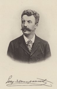 Guy de Maupassant, francuski pisarz, autor opowiadań i powieści (zdjęcie czarno-białe) autorstwa (after) French Photographer