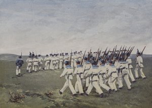 Kompania desantowa (kolorowe zdjęcie) autorstwa (after) French Photographer