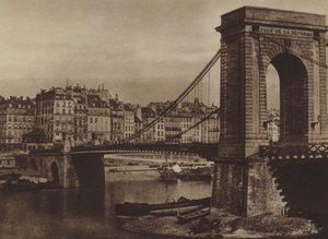 Pont Louis-Philippe, most reformy podczas rewolucji 1848 r. (zdjęcie czarno-białe) autorstwa (after) French Photographer