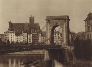 Pont Louis-Philippe w kierunku prawego brzegu (zdjęcie czarno-białe) autorstwa (after) French Photographer