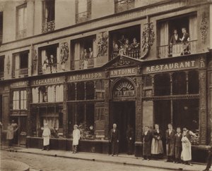 Restauracja Pied-de-Mouton, rue Vauvilliers (zdjęcie czarno-białe) autorstwa (after) French Photographer