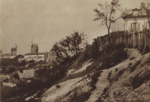 Ogrody Montmartre z wiatrakiem Blute-fin około 1860 roku (zdjęcie czarno-białe) autorstwa (after) French Photographer