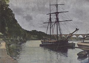 Brzegi Blavet, w Hennebont (kolorowe zdjęcie) autorstwa (after) French Photographer