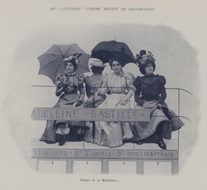 "Cyklonu" jako środka transportu - wyjazd z Madeleine (zdjęcie czarno-białe) autorstwa (after) French Photographer