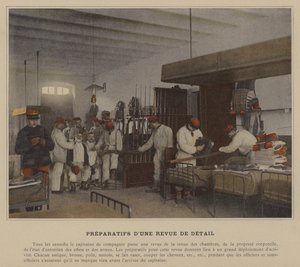 Przygotowania do przeglądu szczegółowego (zdjęcie kolorowe) autorstwa (after) French Photographer