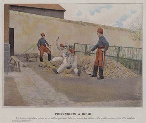 Więźniowie a Biribi (kolorowe zdjęcie) autorstwa (after) French Photographer