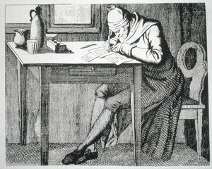 Gaspard Lavater (1741-1801) w swoim Studium, kopia ilustracji z jego „L