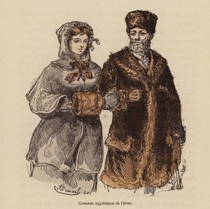 Higieniczny strój zimowy (kolorowy grawer) autorstwa (after) French School