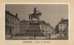 Orlean: Place du Martroi (litografia) autorstwa (after) French School