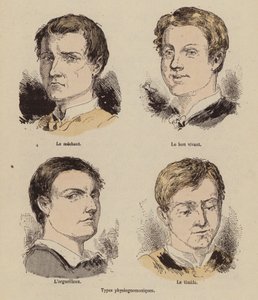Typy fizjonomiczne (kolorowy grawerunek) autorstwa (after) French School