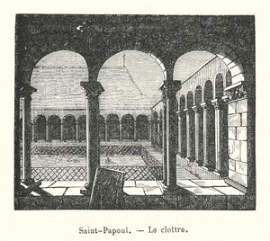 Saint-Papoul, klasztor (rycina) autorstwa (after) French School