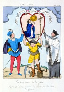 Trzy zakony Francji według obrazu zachowanego w ratuszu w Aix en Provence. Karykatura o nierówności trzech porządków po rewolucji 1789 r.