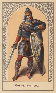 Arnulf z Karyntii, król Wschodniej Frankonii i cesarz rzymski (kolorowa litografia)