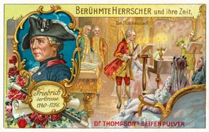 Fryderyk Wielki Pruski i koncert fletowy (chromolitho) autorstwa (after) German School