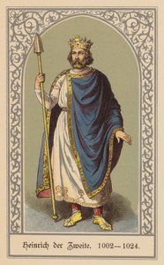 Henryk II, Święty Cesarz Rzymski (kolorowa litografia) autorstwa (after) German School
