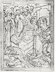 Ilustracja z „The Master E.S. and the„Ars moriendi”” Lionela Cust autorstwa (after) German School