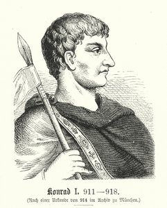 Konrad I, 881-918 (rycina) autorstwa (after) German School