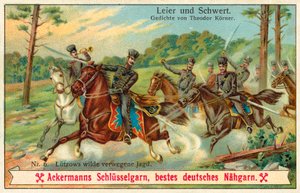 Dziki pościg Lutzowa. (chromolit) autorstwa (after) German School