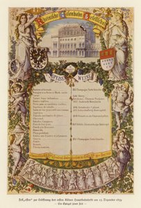 Menu na bankiet z okazji otwarcia pierwszego dworca kolejowego w Kolonii autorstwa (after) German School