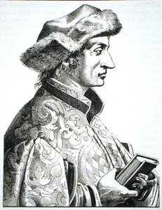 Portret Sebastiena Branta (ok. 1485-1521), z „Das Kloster” t. I autorstwa J Scheible, Stuttgart 1845, ilustrowany w „Historii magii”, wydanej pod koniec XIX w. (lito) autorstwa (after) German School