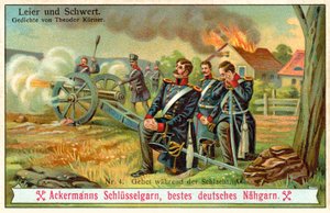 Modlitwa podczas bitwy (chromolitho) autorstwa (after) German School