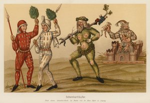 Schembart Carnival, Norymberga (kolorowa litografia) autorstwa (after) German School
