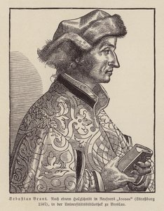 Sebastian Brant, niemiecki renesansowy humanista i satyryk. (drzeworyt) autorstwa (after) German School